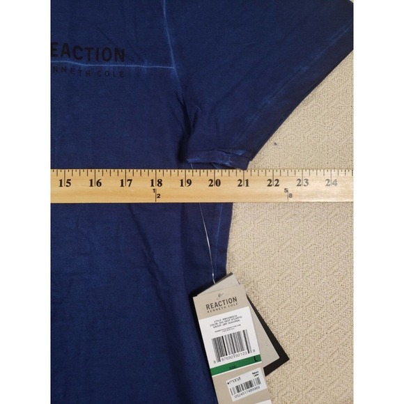 Kenneth Cole Shirt Men Large L Deep Atlantic Reaction Graphic-Print Short Sleeve - Picture 5 of 8